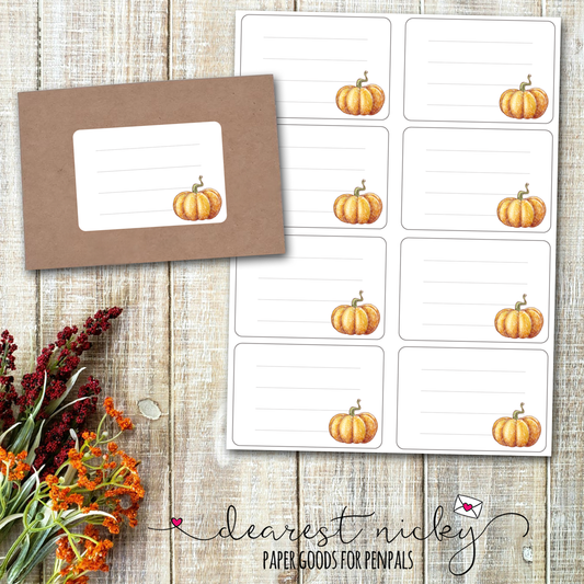 Pumpkin Flourish Address Labels - Set of 16