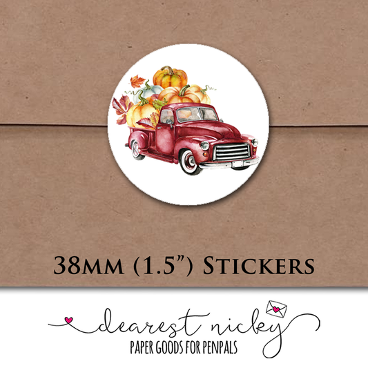 Pumpkin Harvest Envelope Seals - Set of 30 Stickers