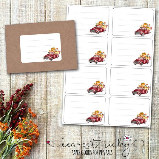 Pumpkin Harvest Address Labels - Set of 16