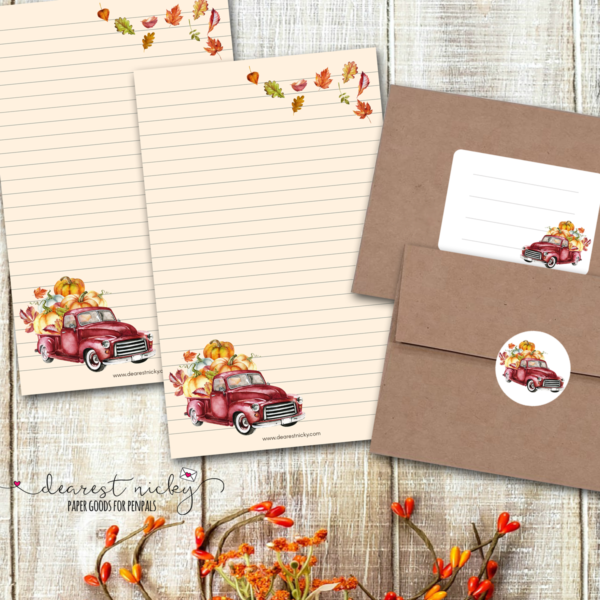 Pumpkin Harvest Letter Writing Set