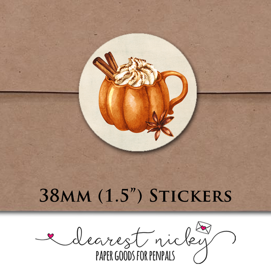 Pumpkin Spice Envelope Seals - Set of 30 Stickers
