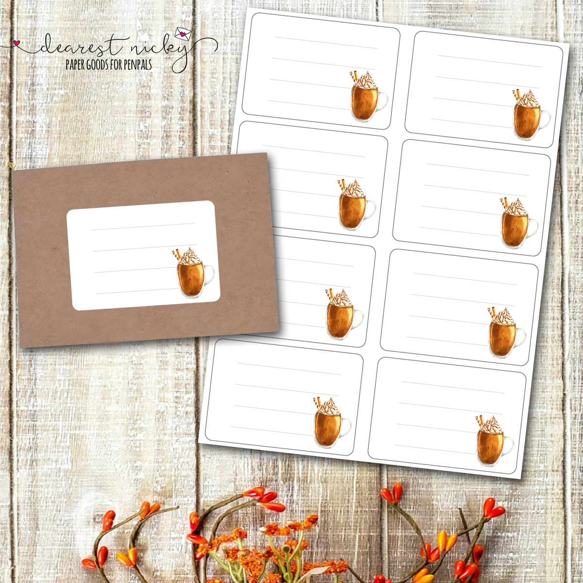 Pumpkin Spice Mailing Address Labels - Set of 16