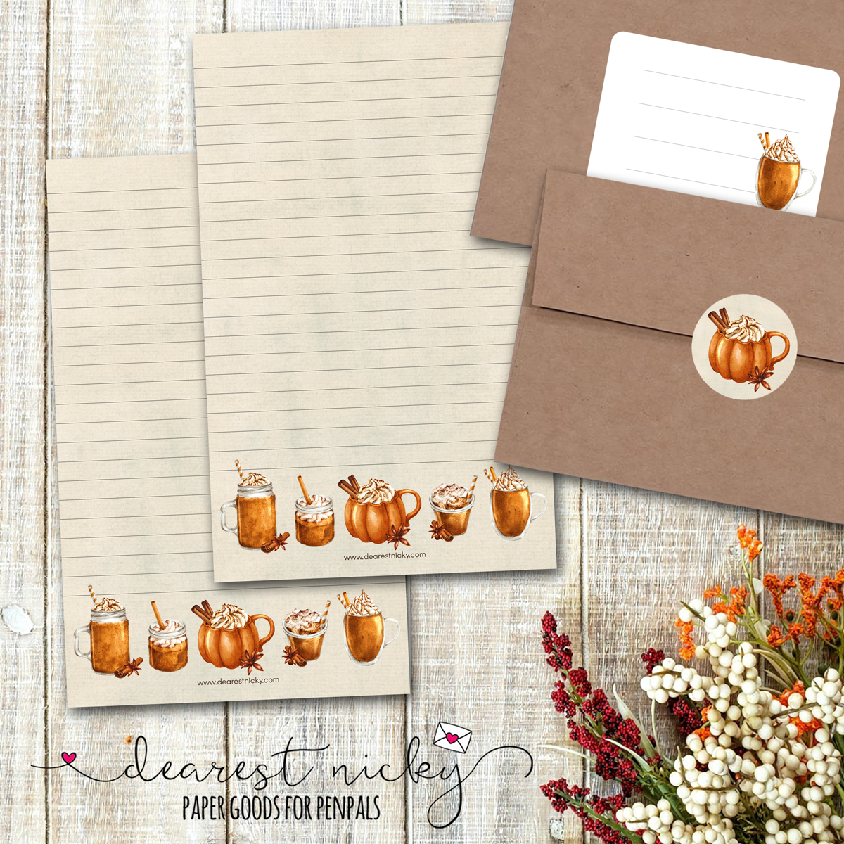 Pumpkin Spice Mailing Address Labels - Set of 16