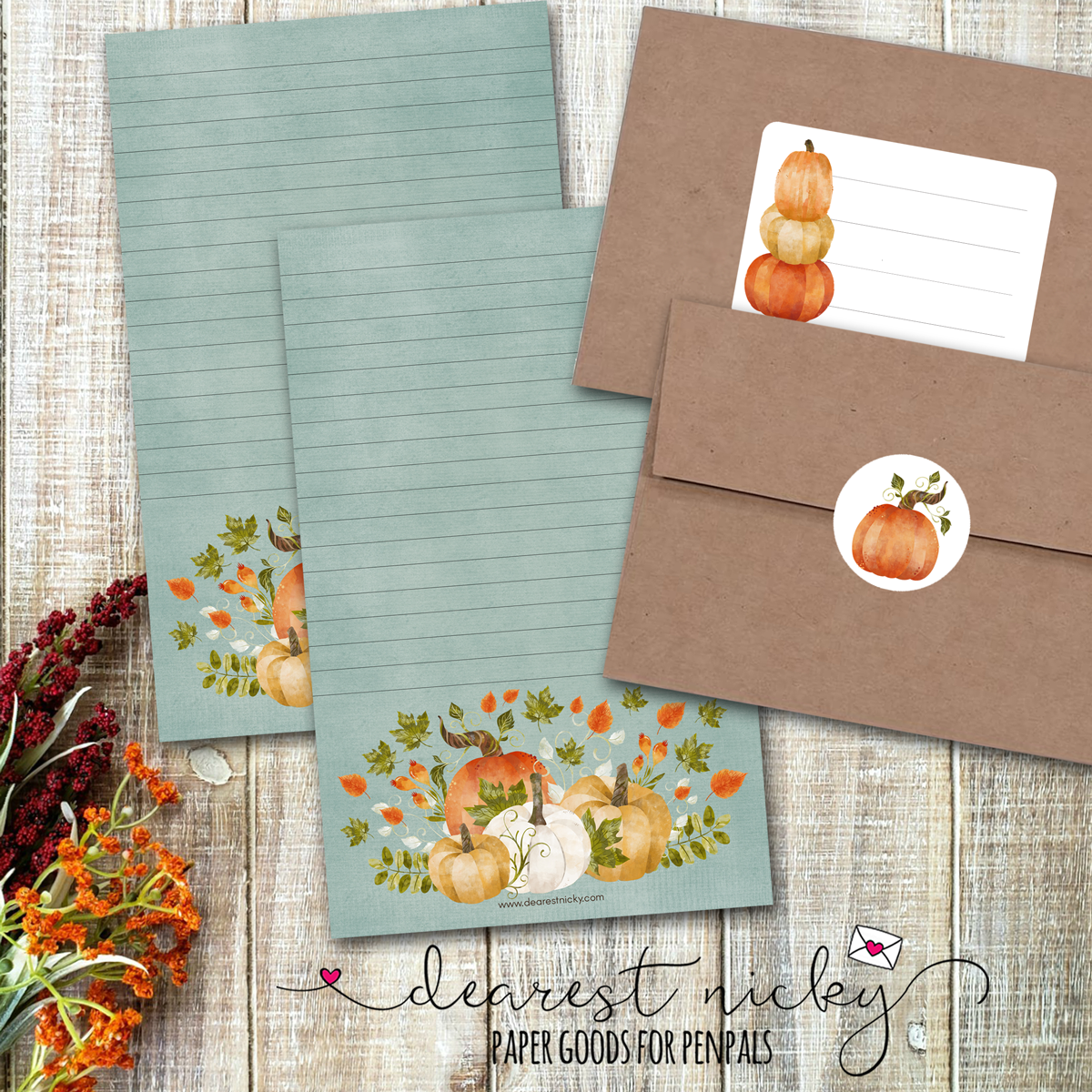 Nicky Writing Pumpkins Letter Writing Set – Dearest Nicky