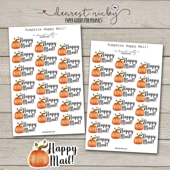 Pumpkins Happy Mail Stickers - 2 Sheets