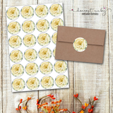 Pumpkins and Roses Envelope Seals <br> Set of 30 Stickers