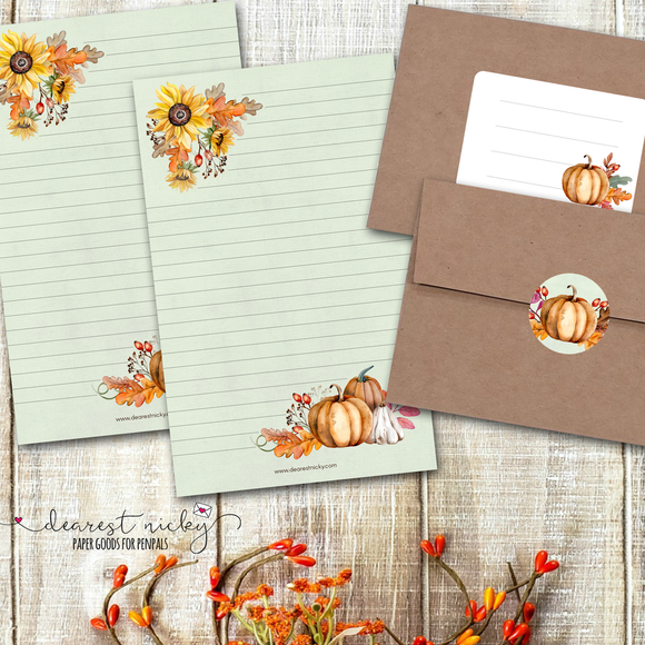 Pumpkins and Sunflowers Letter Writing Set