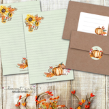 Pumpkins and Sunflowers Mailing Address Labels <br> Set of 16