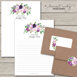 Purple Bouquet Mailing Address Labels <br> Set of 16