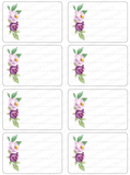 Purple Bouquet Mailing Address Labels <br> Set of 16