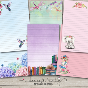 Mystery Pack of Letter Writing Paper - 60 Random Sheets - Single Sided