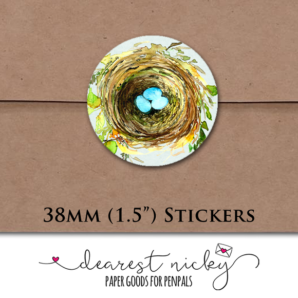 Robin Nest Envelope Seals <br> Set of 30 Stickers