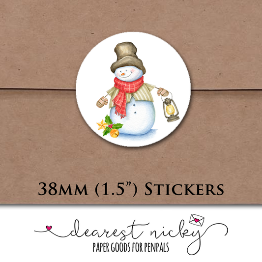 Snowman Envelope Seals - Set of 30 Stickers