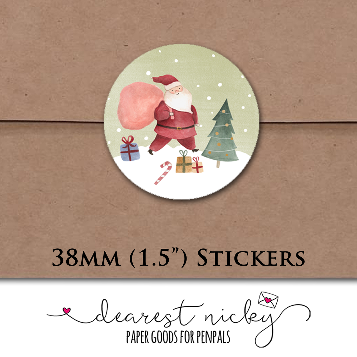 Santa and Elf Envelope Seals - Set of 30 Stickers