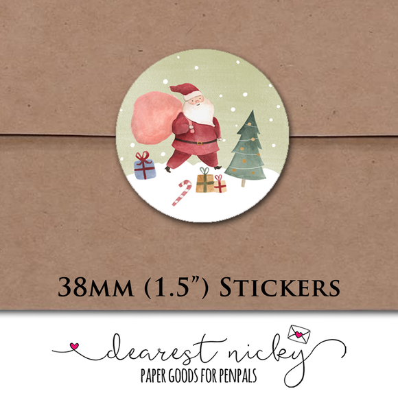 Santa and Elf Envelope Seals <br> Set of 30 Stickers