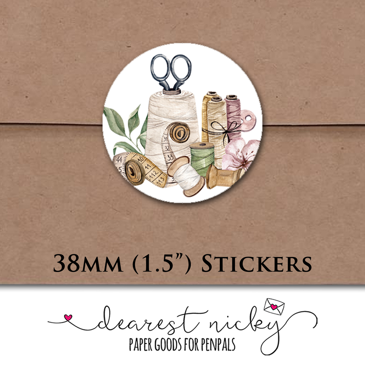 Sewing Machine Envelope Seals - Set of 30 Stickers