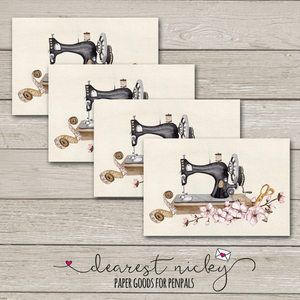 Sewing Machine Postcards - Set of 4