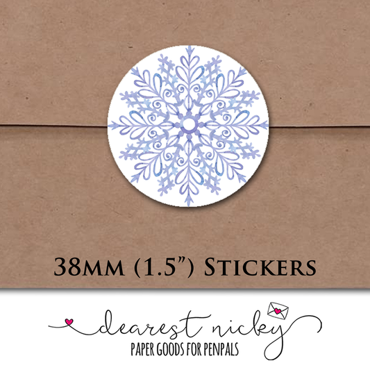 Snowflakes Envelope Seals - Set of 30 Stickers
