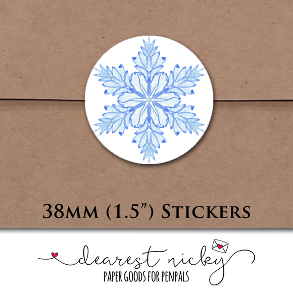 Snowflakes Envelope Seals <br> Set of 30 Stickers