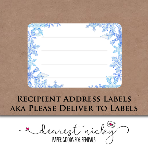 Snowflakes Address Labels <br> Set of 16