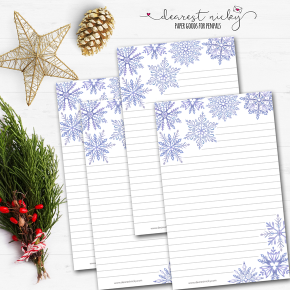 Snowflakes Letter Writing Paper