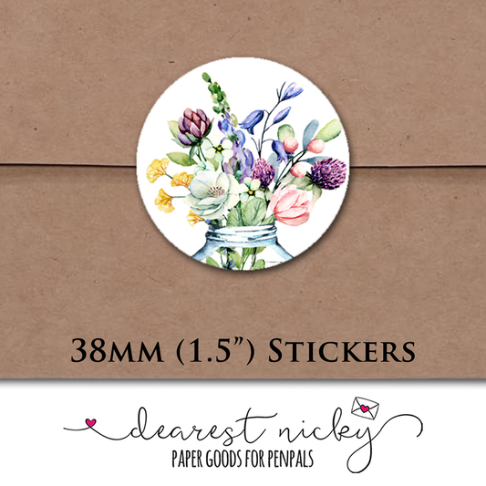 Spring Bouquet Envelope Seals - Set of 30 Stickers