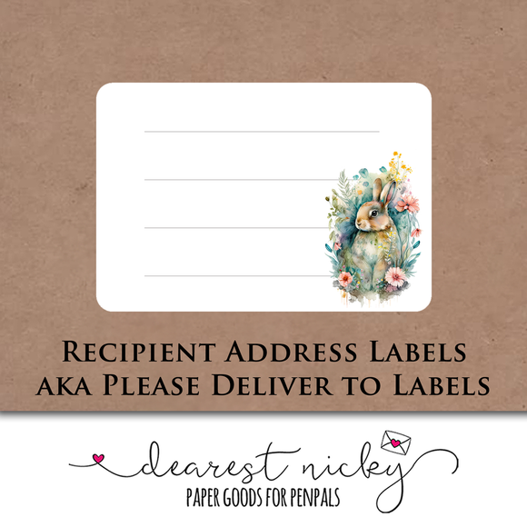 Spring Bunnies Mailing Address Labels <br> Set of 16