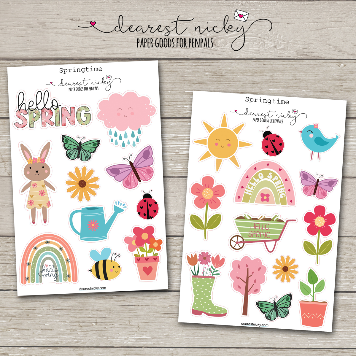 Spring Time Clear Sticker Springtime Stickers - 2 Sheets – Dearest Nicky