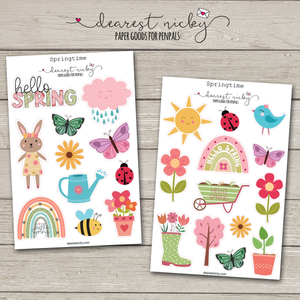 Springtime Stickers - 2 Sheets