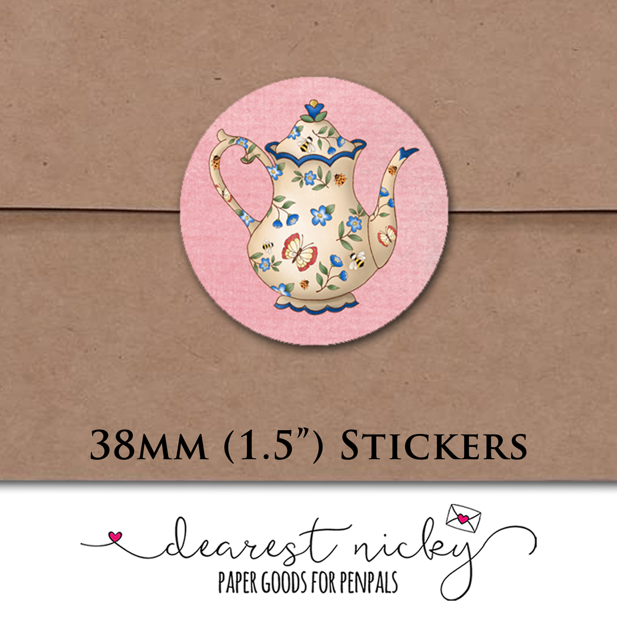 Stack of Teacups Envelope Seals - Set of 30 Stickers
