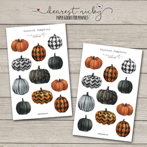 Painted Pumpkins Stickers - 2 Sheets
