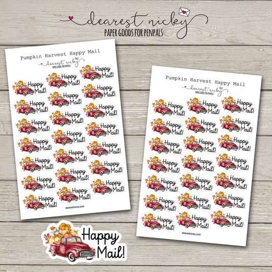 Pumpkin Harvest Happy Mail Stickers - 2 Sheets