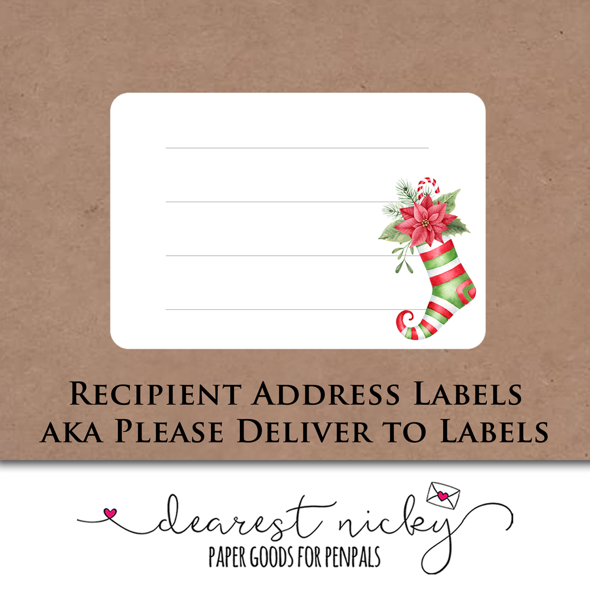 Stockings Address Labels - Set of 16