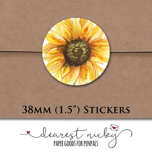 Sunflowers Envelope Seals - Set of 30 Stickers