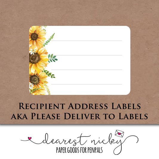 Sunflowers Address Labels - Set of 16