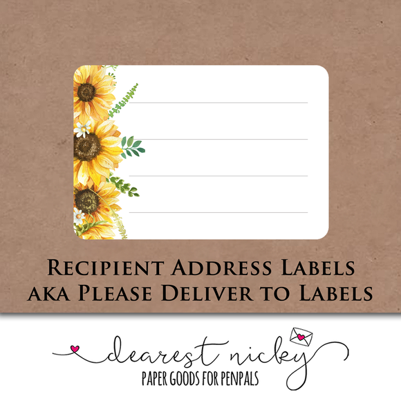 Sunflowers Address Labels <br> Set of 16