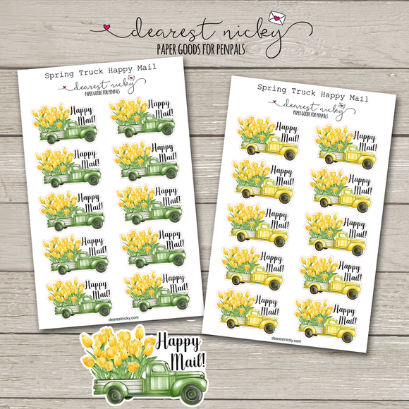 Tulip Truck Happy Mail Stickers - 2 Sheets