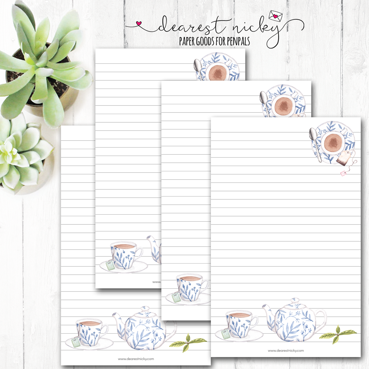 Tea Letter Writing Paper