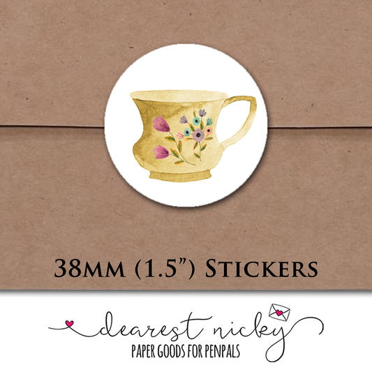 Teacups Envelope Seals - Set of 30 Stickers