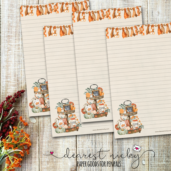 Hello Fall Tiered Tray Letter Writing Paper