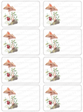 Snail and Toadstools Address Labels <br> Set of 16
