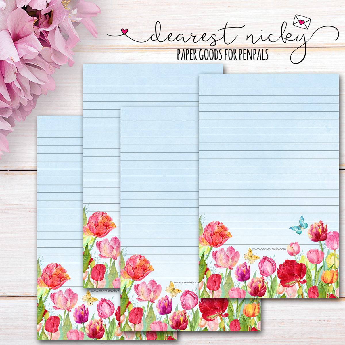 Tulip Garden Letter Writing Paper