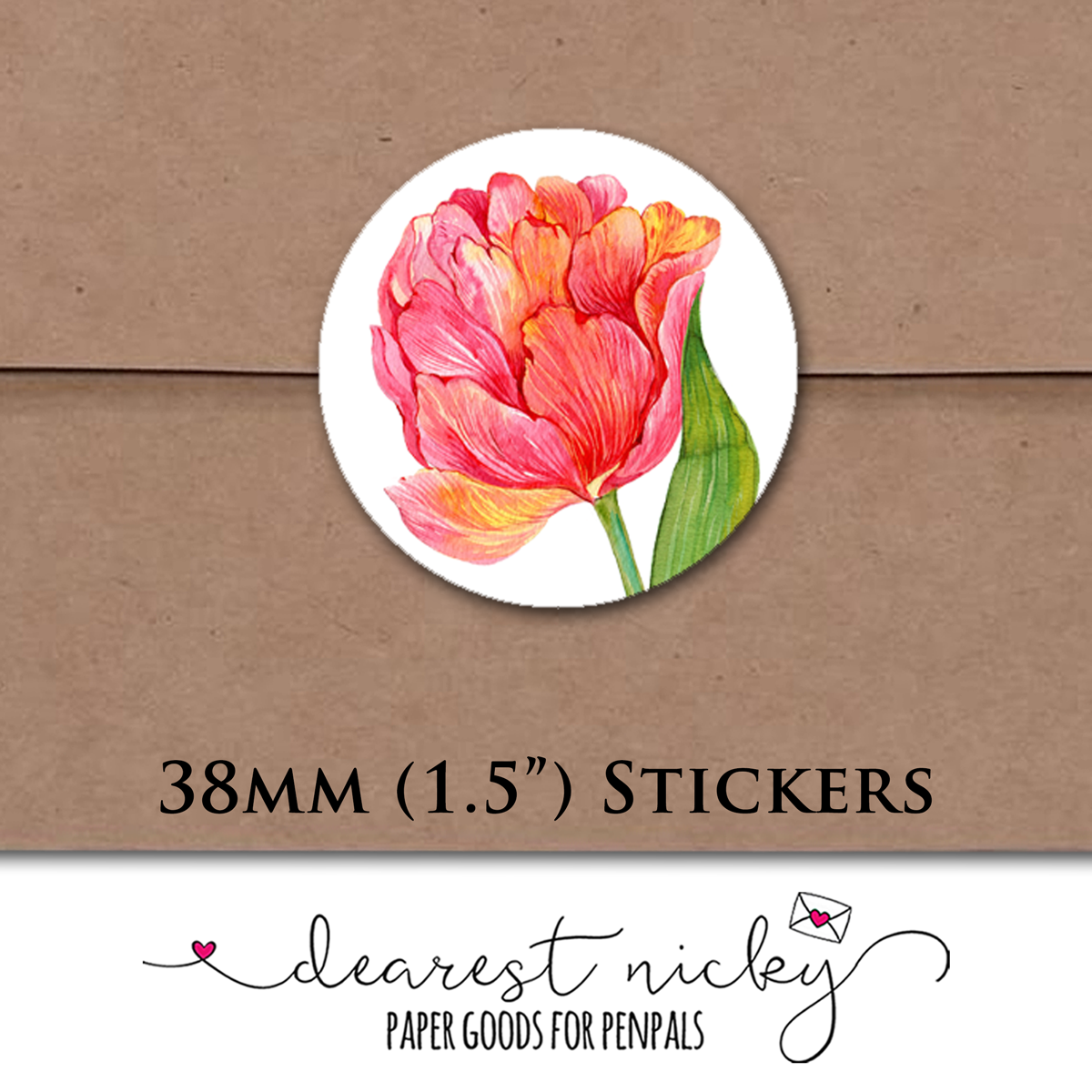 Tulip Garden Envelope Seals - Set of 30 Stickers