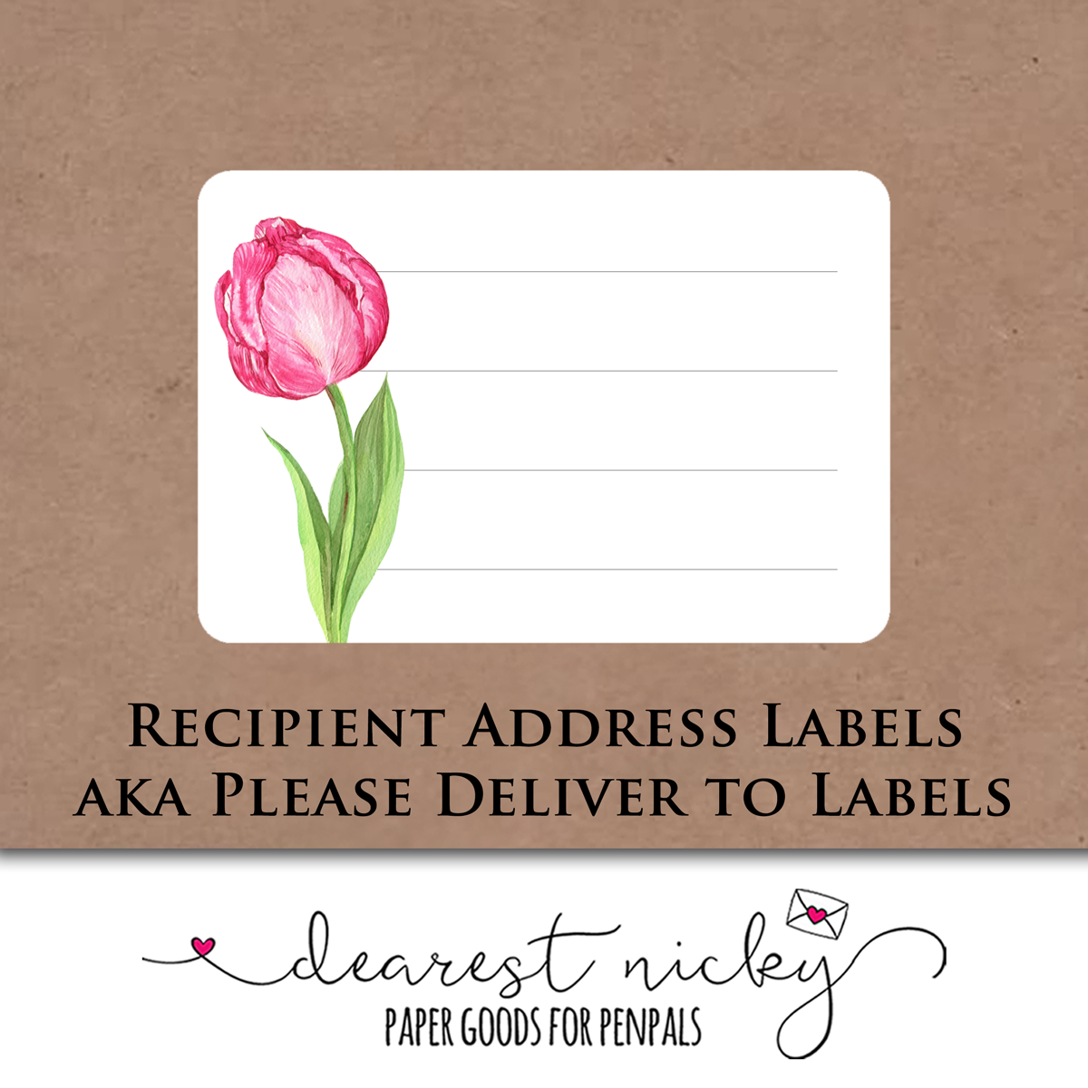 Tulip Garden Address Labels - Set of 16