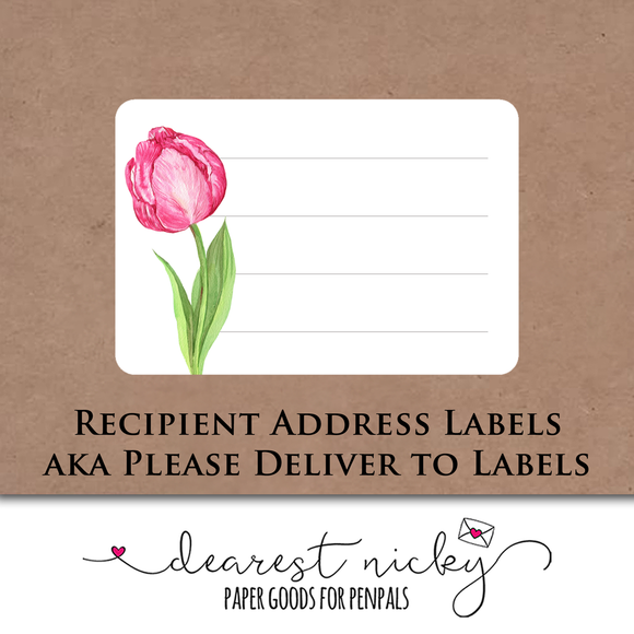Tulip Garden Address Labels <br> Set of 16