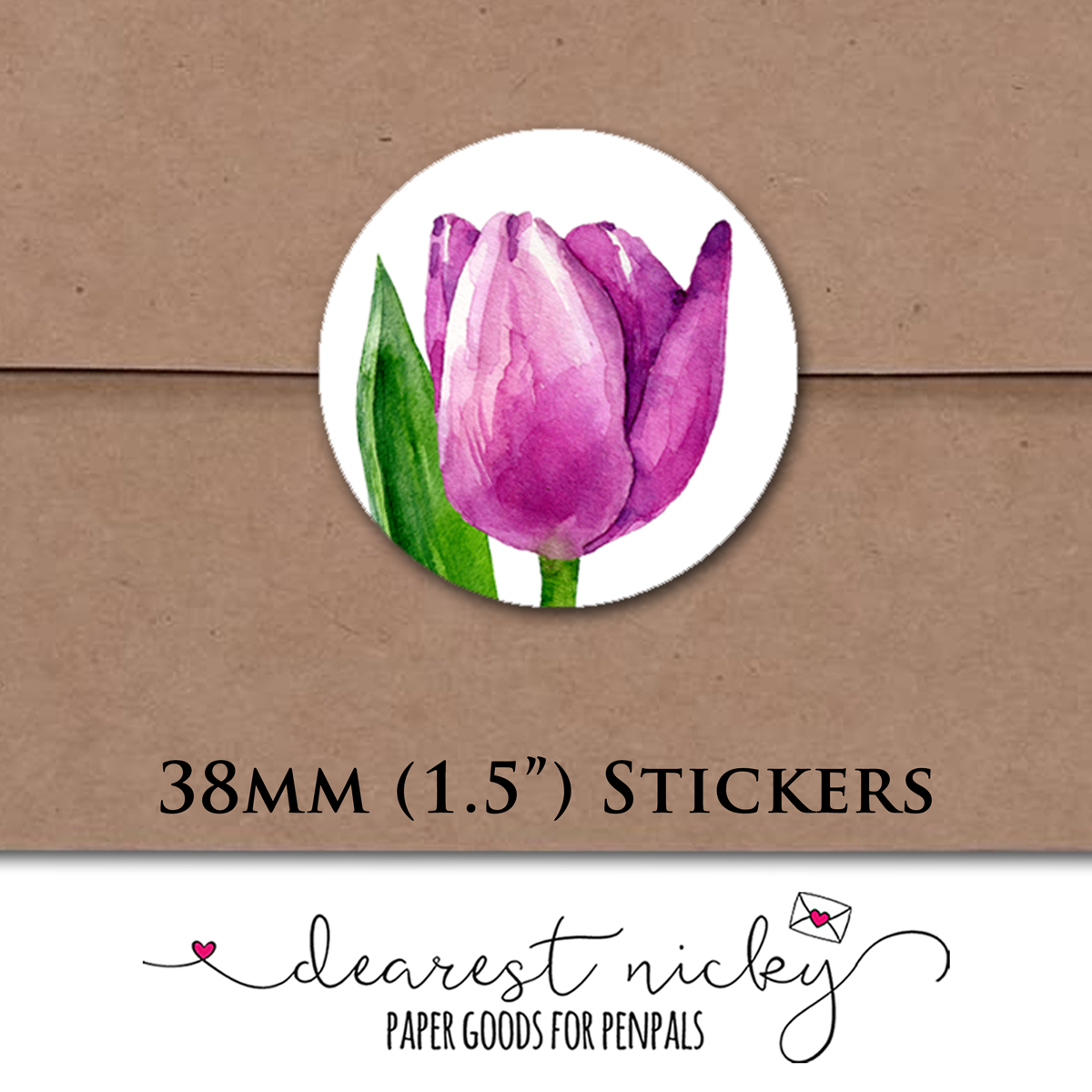 Tulips and Hyacinths Envelope Seals - Set of 30 Stickers