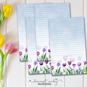 Tulips and Hyacinths Letter Writing Paper