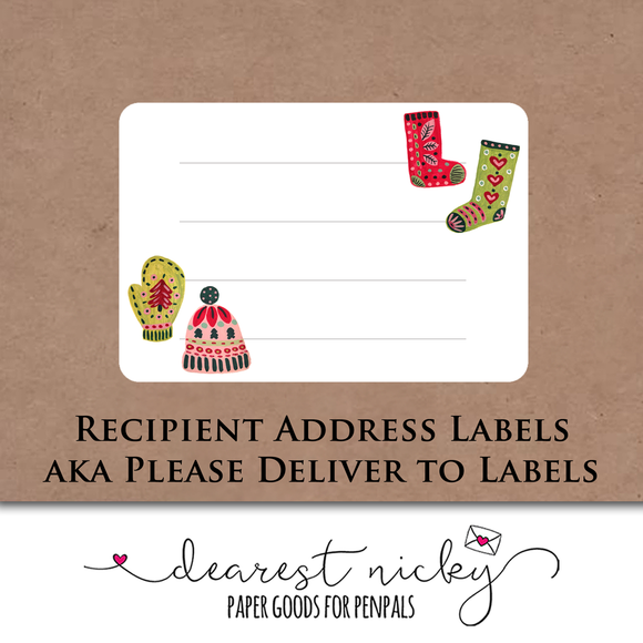 Warm Winter Wishes Address Labels <br> Set of 16