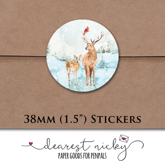 Winter Woodland Envelope Seals - Set of 30 Stickers