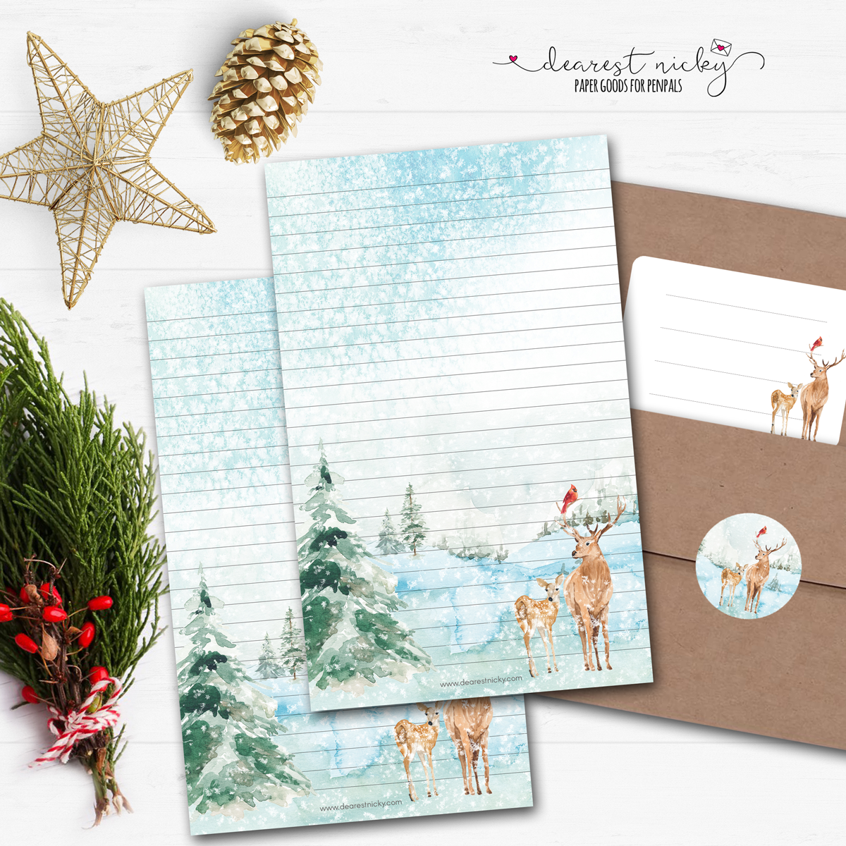 Winter Woodland Letter Writing Set